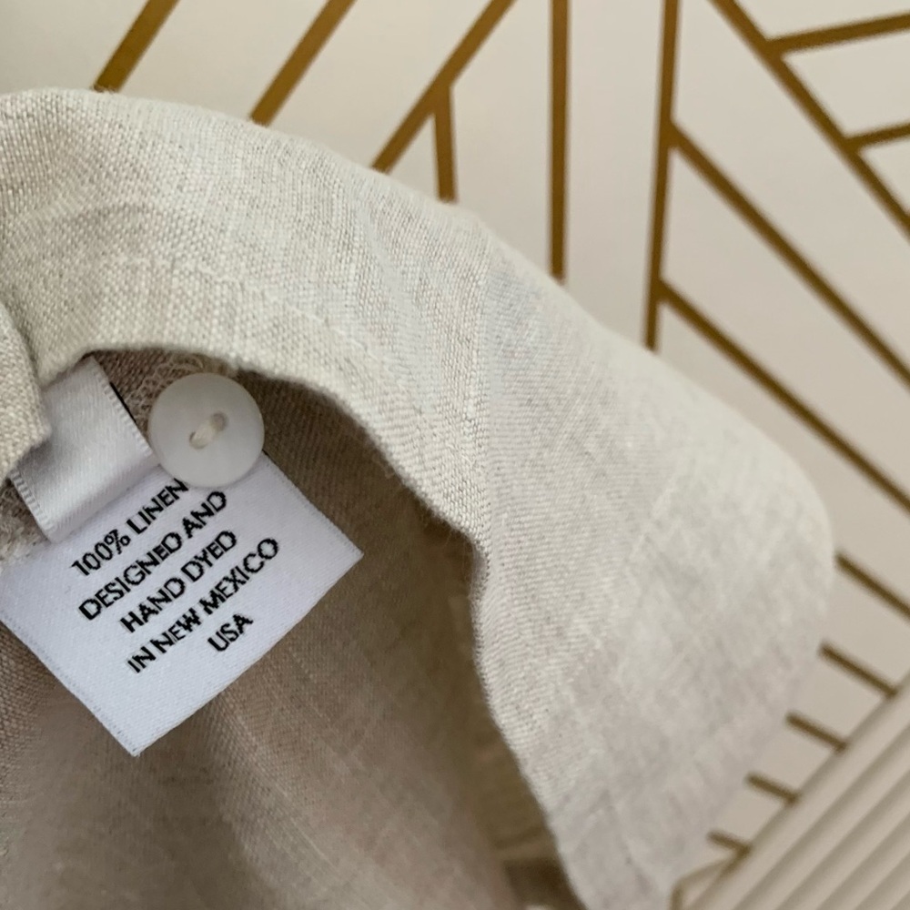 Homefrocks Linen Embroidered blouse tunic top  Lagenlook floral flowers boho 8 - Picture 6 of 10